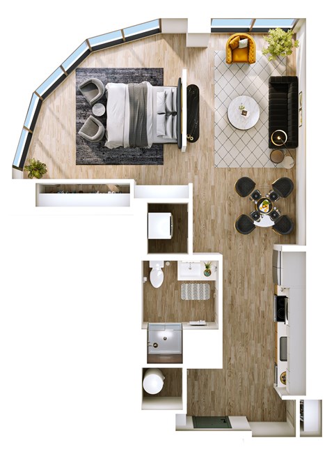 Stella at Star Metals A3 One Bedroom Floor Plan